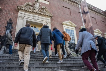 Boston College High School students on a field trip to Harvard