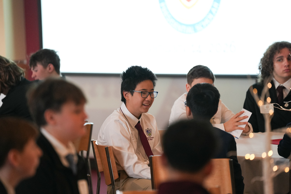 middle school boys at a leadership event at boston college high school
