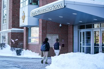 BC High campus after snow