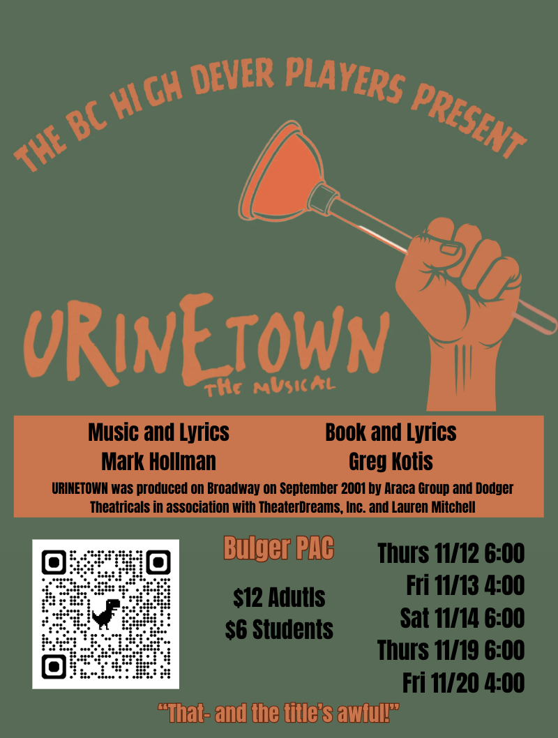 BC High Dever Players: Urinetown poster