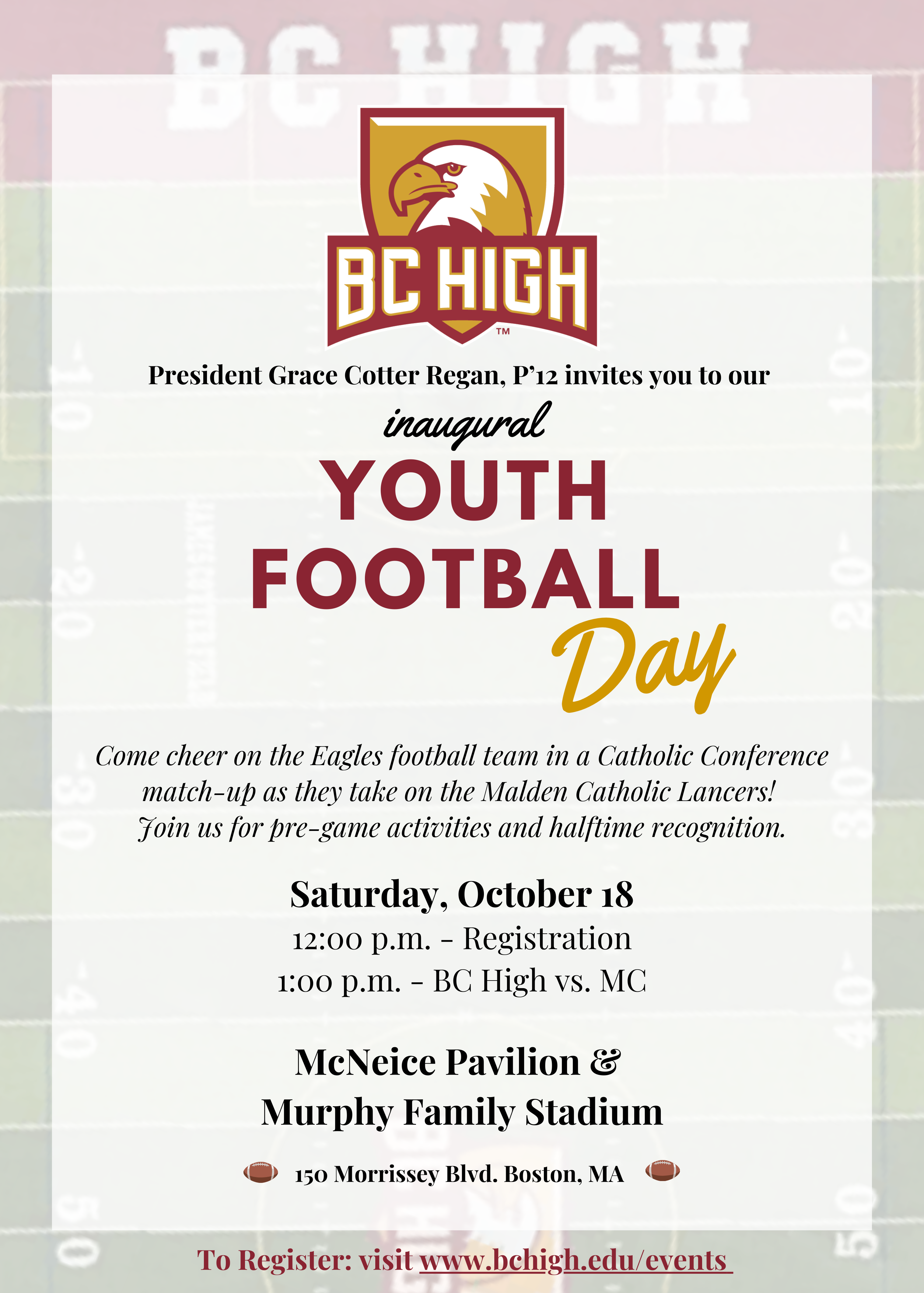 BC High Youth Football Day Invite
