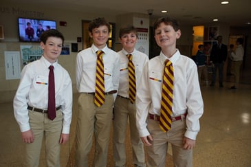 Four middle school students at BC High